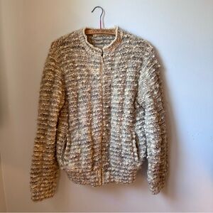 VINTAGE textured zip-up wool sweater